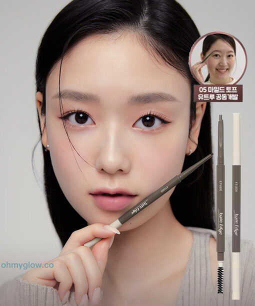 新版～韓國 etude 23AD Bare Edge Slim Brow 3D斜角纖細雙頭眉筆 - 5色選擇