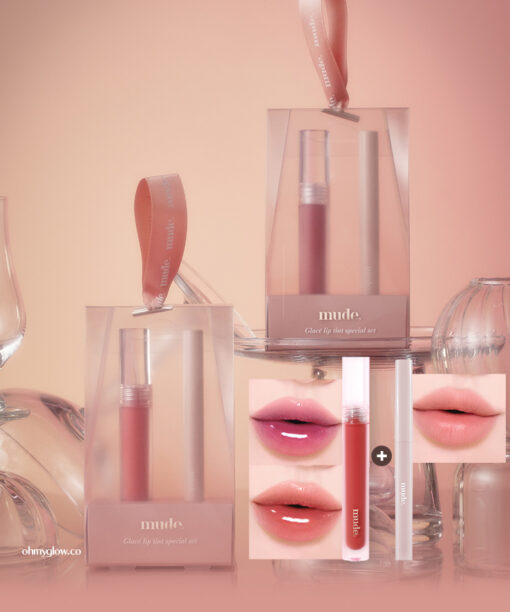 【必入限量1+1Set 送唇筆🔥】韓國 Mude Glace Lip Tint Set 琉璃水光唇釉1＋1優惠套裝(#09-10) - 2色選擇