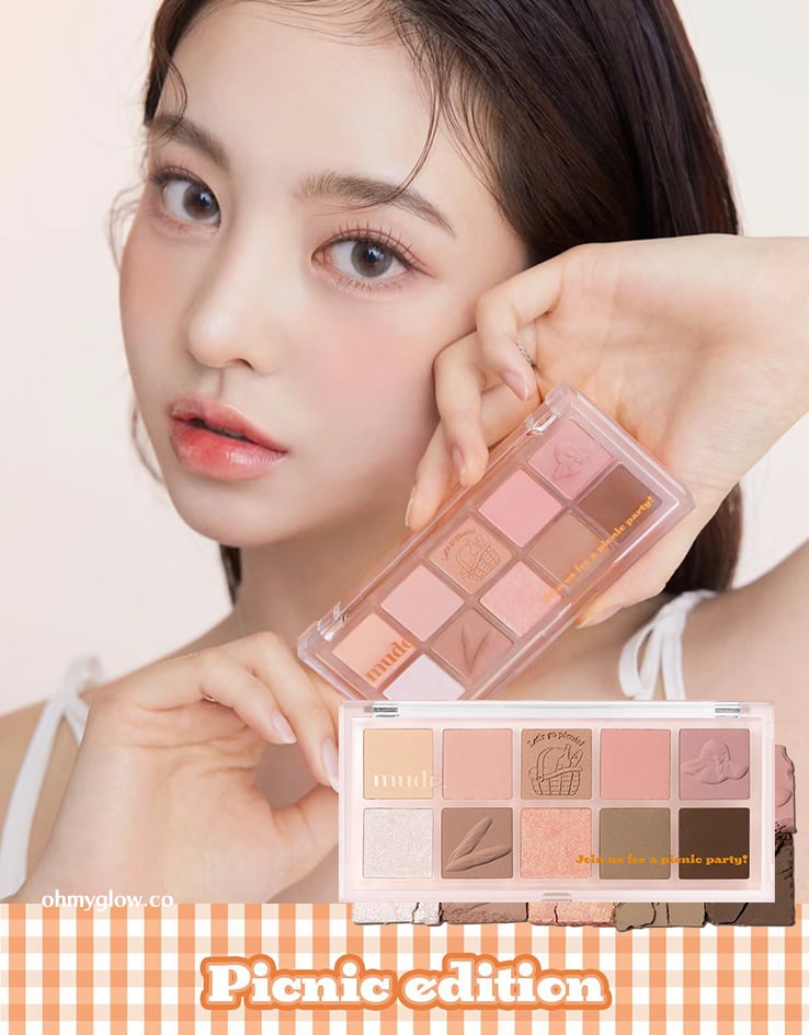 🧡Picnic 野餐系列 韓國 mude Shawl Moment Eyeshadow Palette 十色眼影盤 #07 Picnic Time 柔和淡粉珊瑚