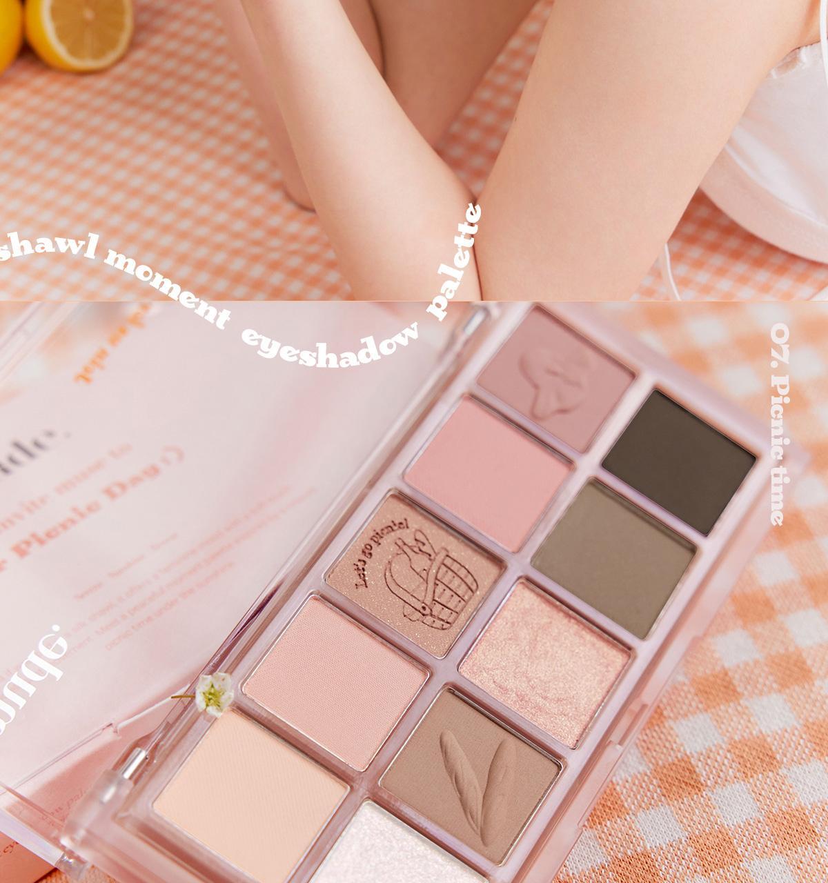 🧡Picnic 野餐系列 韓國 mude Shawl Moment Eyeshadow Palette 十色眼影盤 #07 Picnic Time 柔和淡粉珊瑚