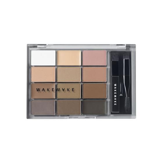 韓國 WakeMake Soft Drawing Brow Palette 多用途造型12色眉盤連眉刷
