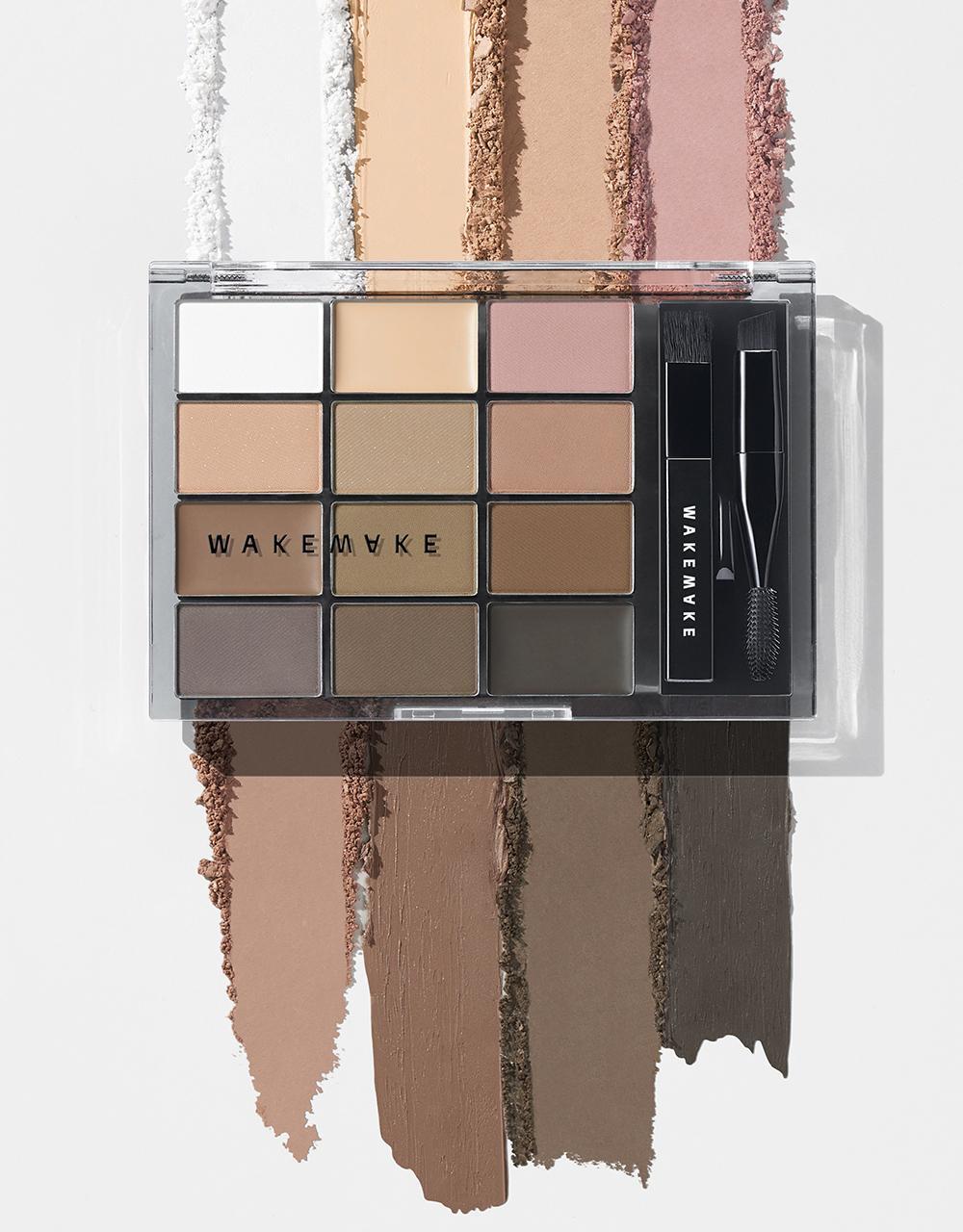 韓國 WakeMake Soft Drawing Brow Palette 多用途造型12色眉盤連眉刷