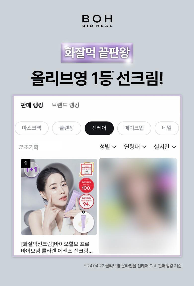 韓國 Bio Heal BOH Probioderm Collagen Essence Sun Cream 益生菌膠原蛋白精華防曬霜 SPF50+ PA++++