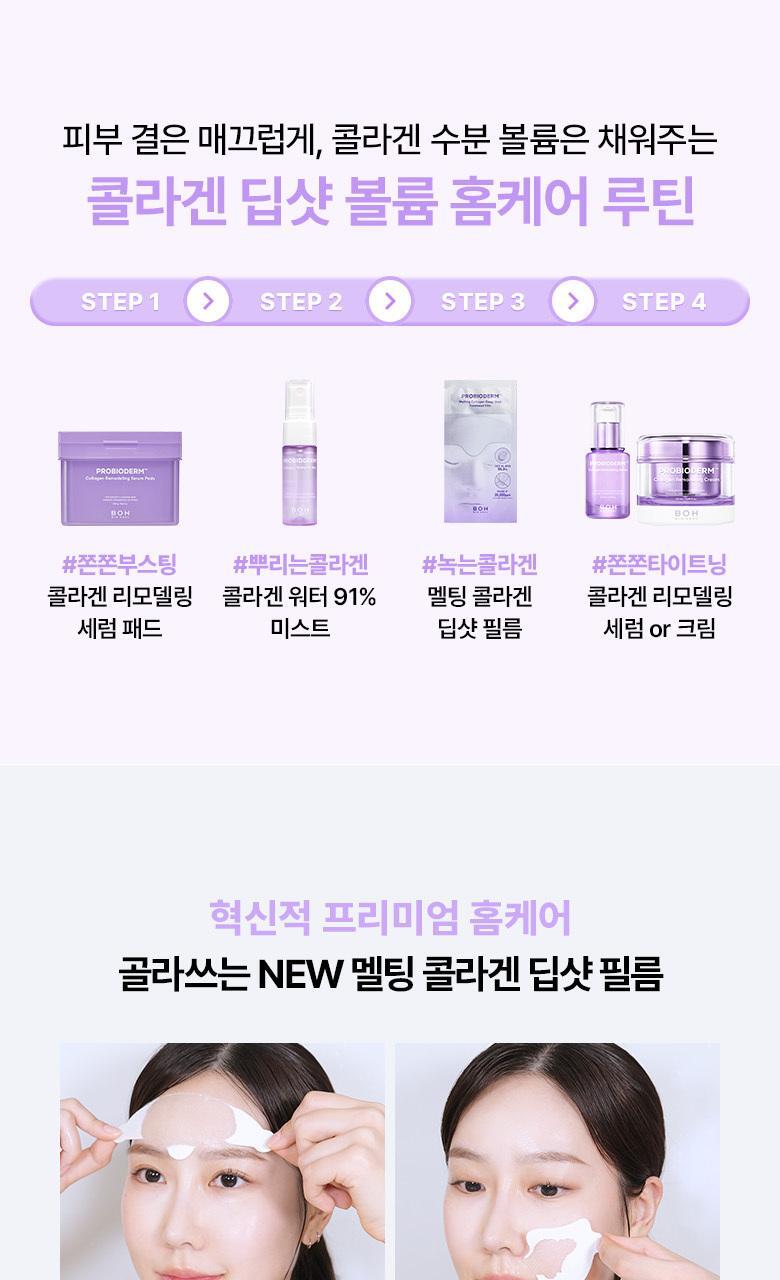 去額頭紋撫平眉頭紋【送膠原蛋白噴霧】～韓國 BioHeal BOH Probioderm Melting Collagen Deep Shot Forehead Film 納米級96.8%高濃度純膠原蛋白微射回彈提拉額頭膜- 5片裝