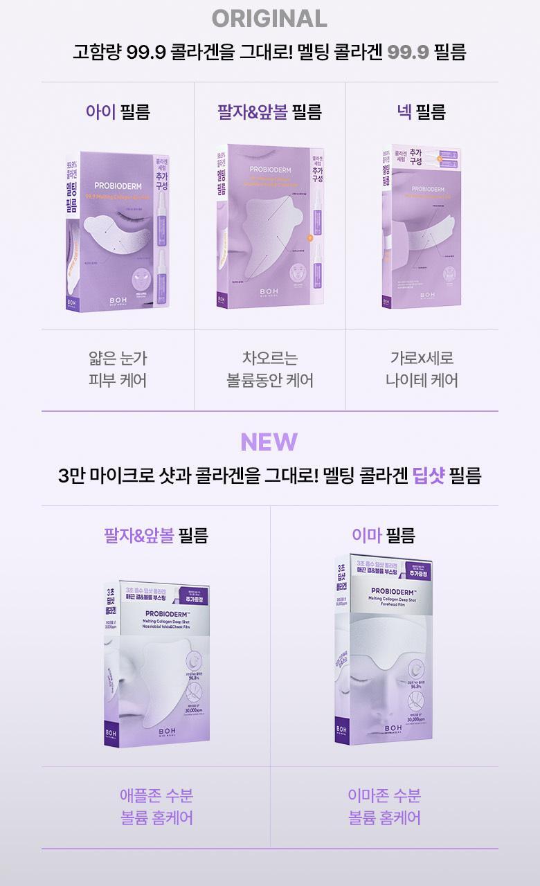 去額頭紋撫平眉頭紋【送膠原蛋白噴霧】～韓國 BioHeal BOH Probioderm Melting Collagen Deep Shot Forehead Film 納米級96.8%高濃度純膠原蛋白微射回彈提拉額頭膜- 5片裝