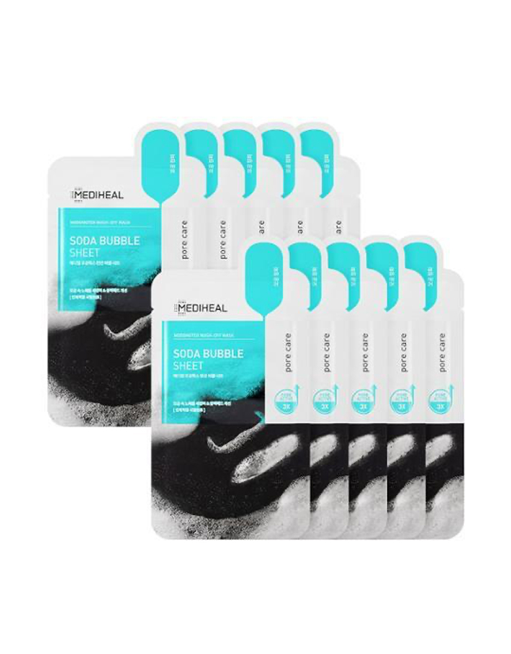 韓國 Mediheal Mogongtox Soda Bubble Sheet 碳酸泡泡毛孔排毒深清黑碳面膜 10片裝 - 2種選擇