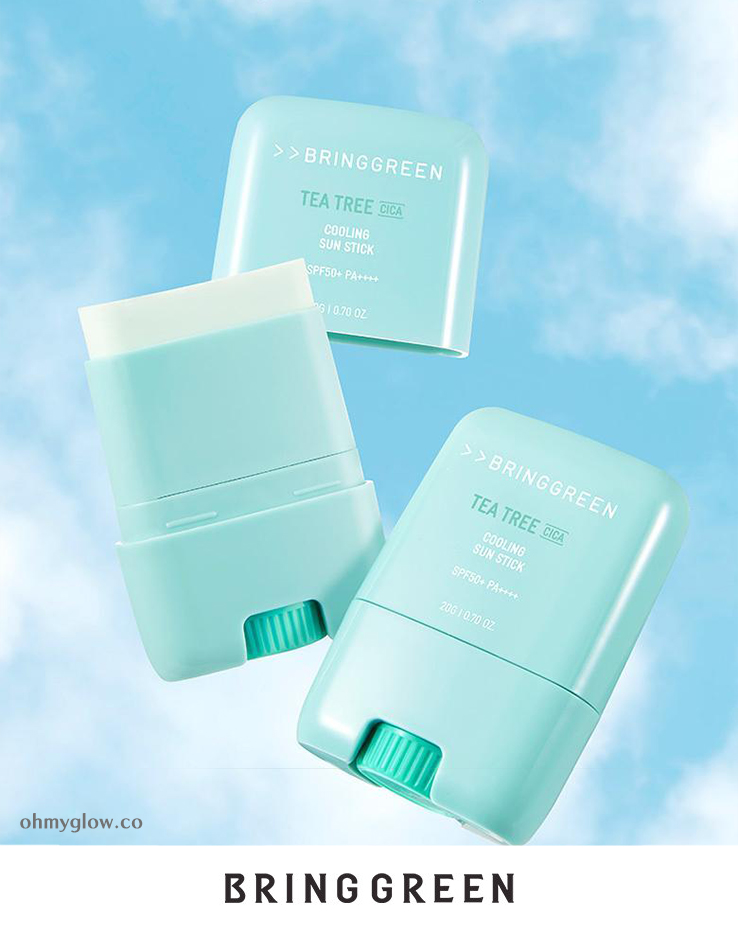 韓國 Bring Green Tea Tree Cooling Sun Stick 茶樹積雪草薄荷清爽涼感防曬棒 SPF50+ PA++++