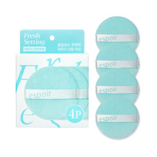 韓國 Espoir Fresh Setting Powder Mint Puff 蜜粉碎粉定妝細絨毛粉樸 - 4個裝