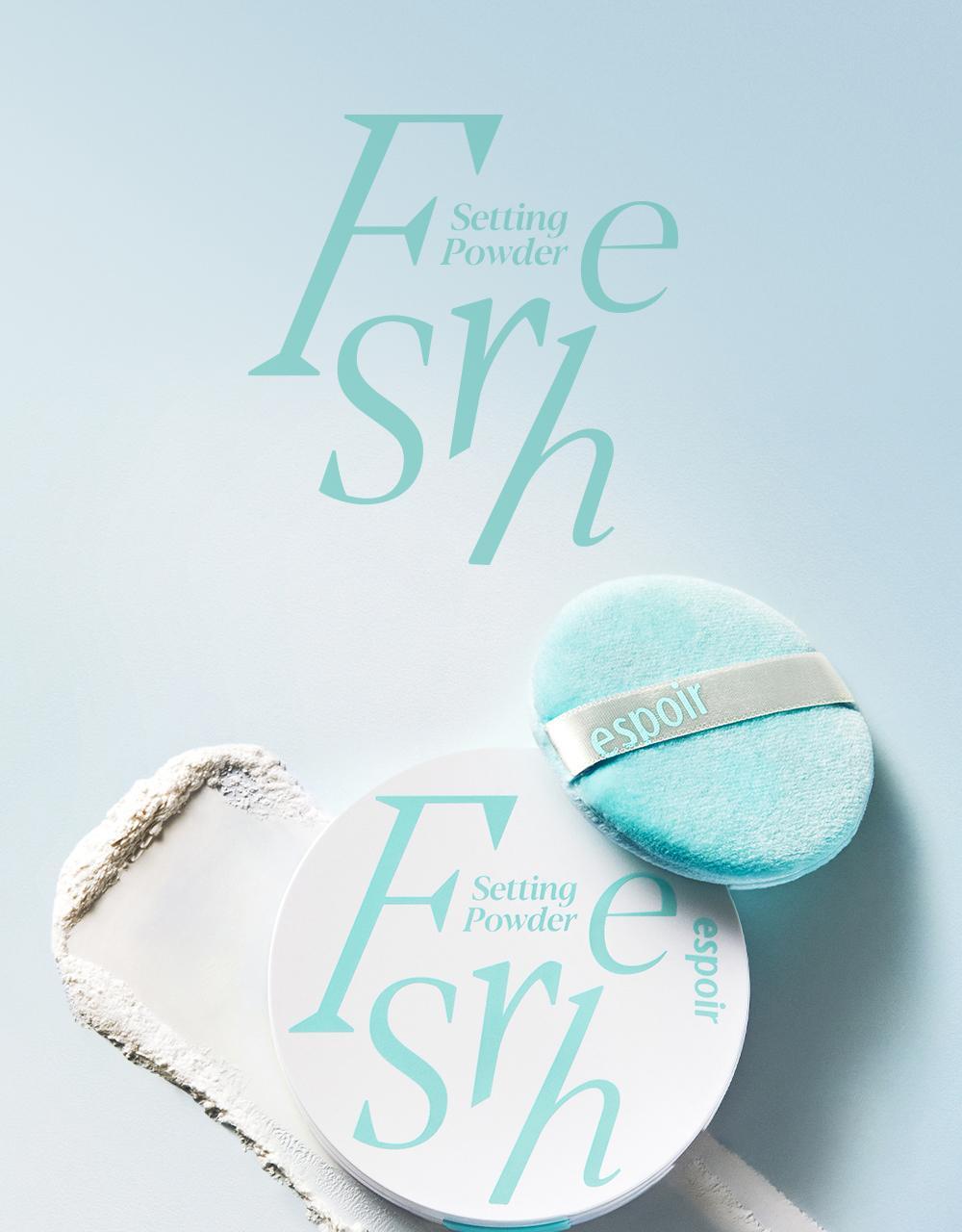 韓國 Espoir Fresh Setting Powder Mint Puff 蜜粉碎粉定妝細絨毛粉樸 - 4個裝
