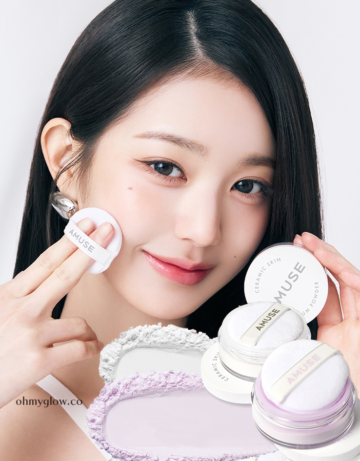 韓國 Amuse Ceramic Skin Sebum Powder 完美陶瓷肌純素控油定妝散粉(Clear透明/ Violet紫色)- 2款選擇
