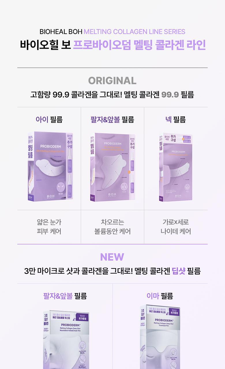 撫平法令紋 提拉蘋果肌【送膠原蛋白噴霧】~韓國 BioHeal BOH Probioderm Melting Collagen Deep Shot Nasolabial Folds & Cheek Film 納米級96.8%高濃度純膠原蛋白微針回彈提拉法令紋前頰膜- 5片裝