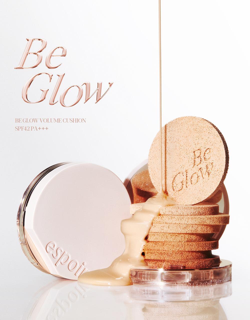 【新品限量SET送粉底液】韓國 espoir Be Glow Volume Cushion 持久立體水光保濕粉底氣墊連補充裝 SPF42+ PA++++ - 8色選擇