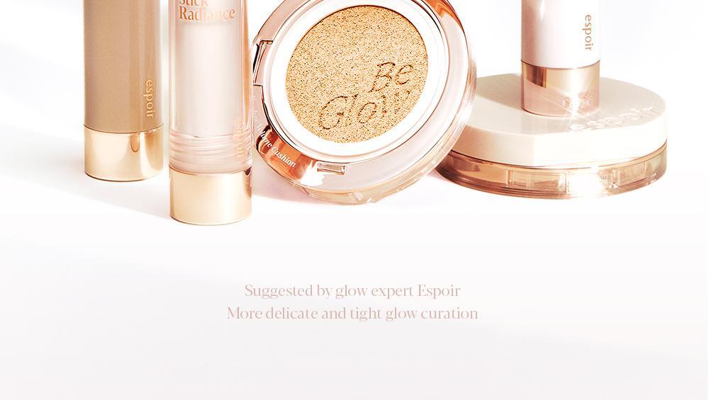 【新品限量SET送粉底液】韓國 espoir Be Glow Volume Cushion 持久立體水光保濕粉底氣墊連補充裝 SPF42+ PA++++ - 8色選擇