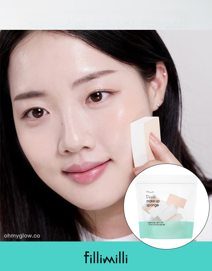 韓國FilliMilli Dual Make Up Sponge 雙面雙用材質夾層海綿粉撲 - 12個裝