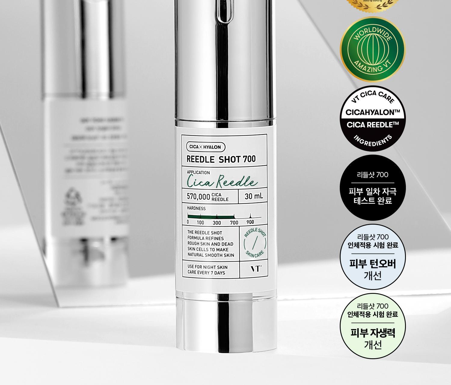 2週重煥肌膚再生~韓國 VT Reedle Shot 700 積雪草塗抹式微針700導入精華 - 30ml