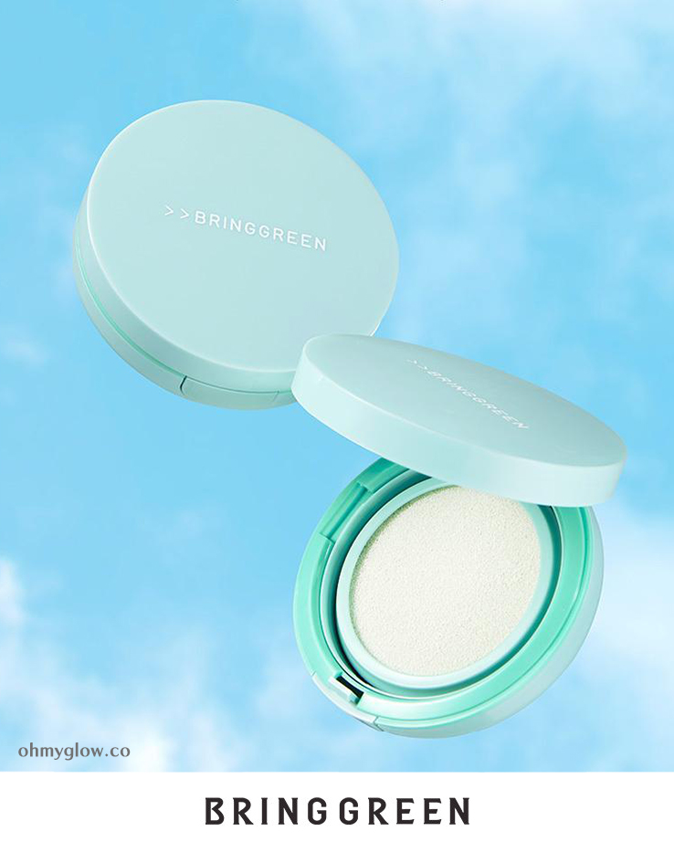 24年新包裝～韓國 Bring Green Tea Tree Cica Tone Up Sun Cushion 茶樹積雪草薄荷清爽涼感防曬氣墊 SPF50+ PA++++