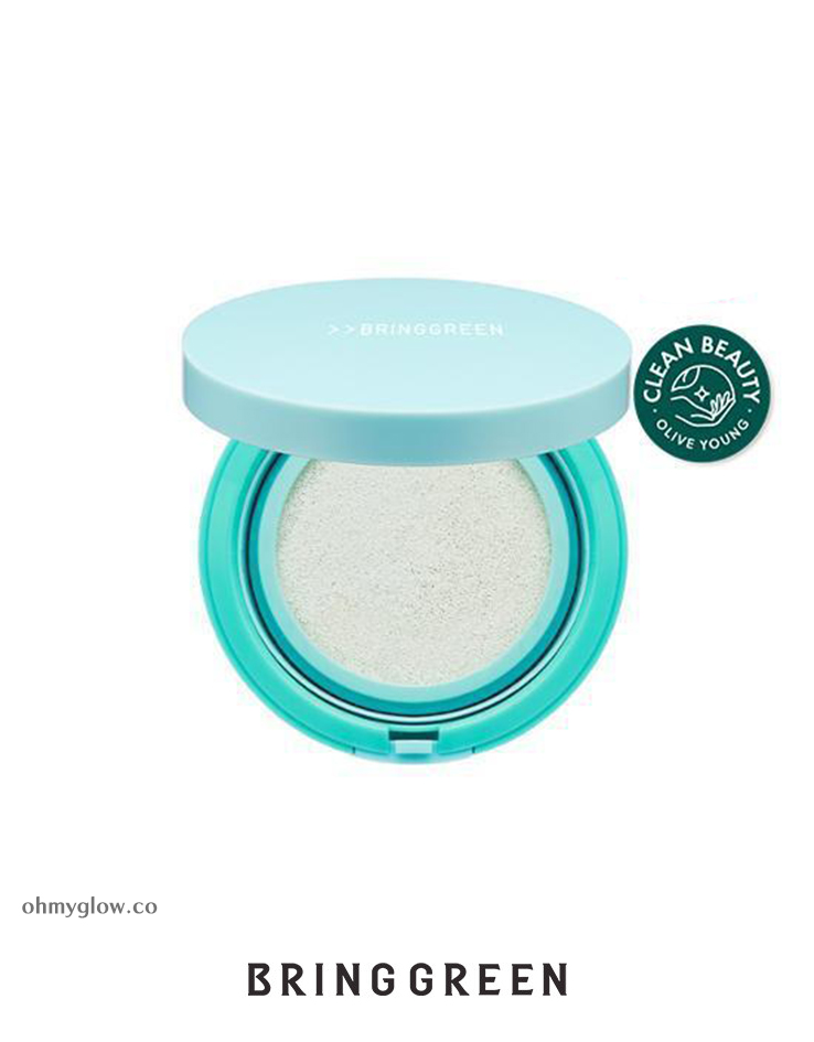 24年新包裝～韓國 Bring Green Tea Tree Cica Tone Up Sun Cushion 茶樹積雪草薄荷清爽涼感防曬氣墊 SPF50+ PA++++