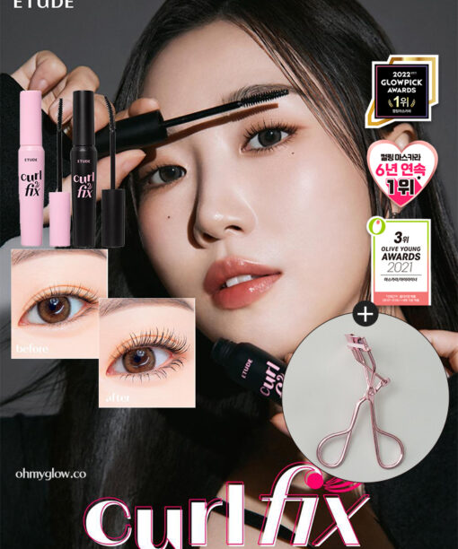 【限量SET送睫毛夾/梳】[最新Minsco聯名款#04!]🏆GlowPick~韓國 Etude Curl Fix! Mascara 24小時捲翹防水防暈染睫毛膏(#01-04) - 4色選擇