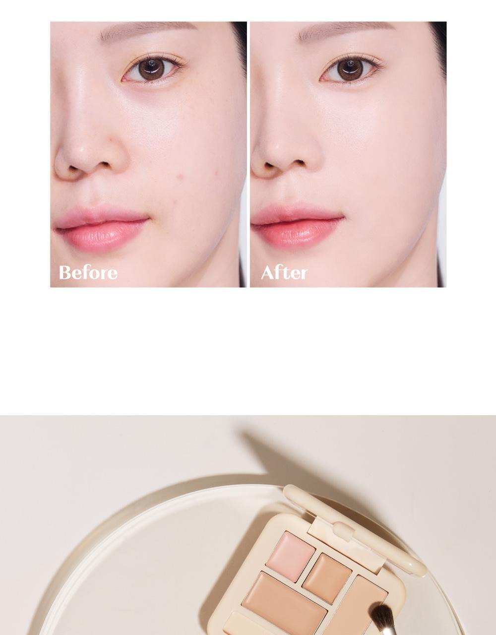 遮瑕膏+定妝粉～韓國 Etude Lasting Artist Concealer Palette 持久藝術家4色遮瑕盤配有雙頭掃 - 2色選擇