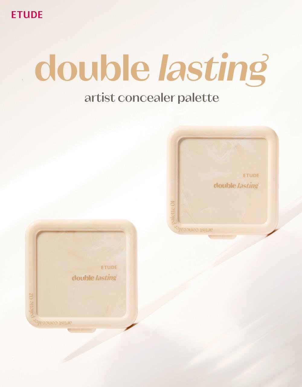 遮瑕膏+定妝粉～韓國 Etude Lasting Artist Concealer Palette 持久藝術家4色遮瑕盤配有雙頭掃 - 2色選擇
