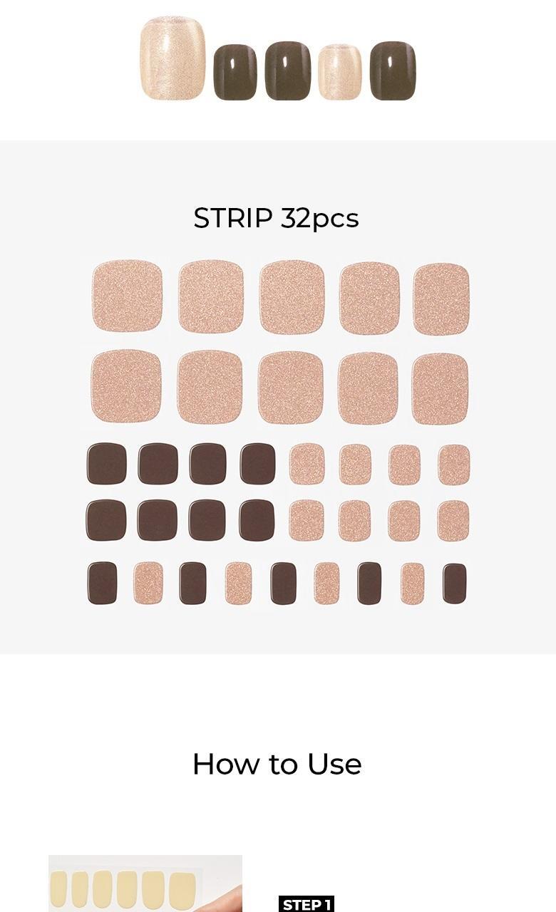 韓國 WakeMake Gel Pedi Sticker (Easy Fit+) 超方便腳甲貼 - 多款選擇