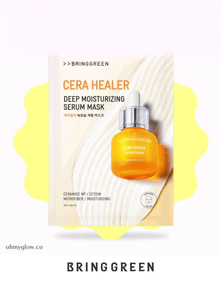深層保濕修屏～【買4片送1片】韓國 Bring Green Cera Healer Deep Moisturizing Serum Mask 高效能神經醯胺深層保濕修屏面膜 - 多種選擇