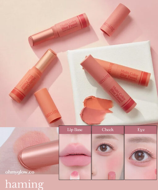 胭脂X唇打底X眼影～韓國小眾品牌Haming Multi Color Blur Pastel 多用途粉彩美妝膏胭脂棒 - 2色選擇
