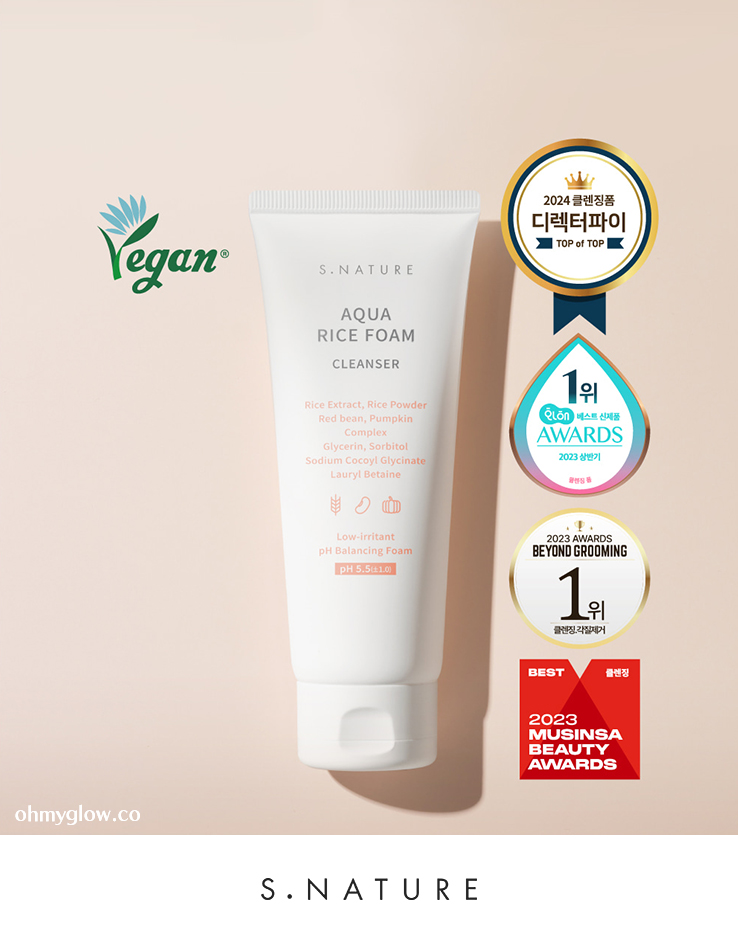 韓國 S.NATURE Aqua Rice Foam Cleanser 米萃保濕泡泡潔面乳 - 80ml