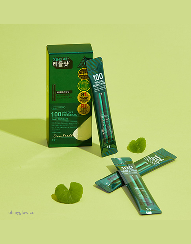 鎮靜舒敏痘痘～韓國VT Pro Cica Reedle Shot 100 🌿CICA加強修復塗抹式微針100舒緩精華 – 10包裝 2ml x 10pack