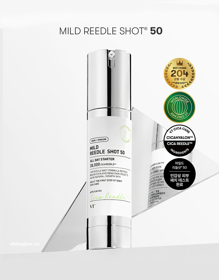 溫和版日用 重拾光滑～韓國 VT cosmetics VT Reedle Shot Mild 50 Essence 積雪草塗抹式微針溫和版50精華 - 50ml
