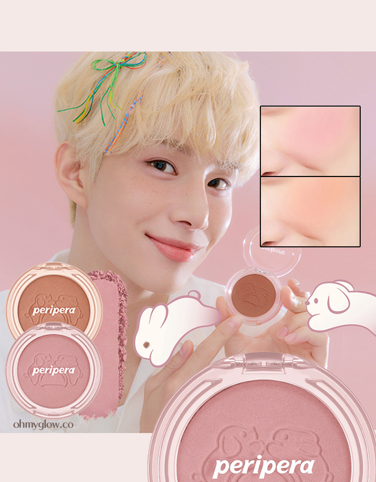 絲絨果凍質地~[新色入Tteok Recipe]韓國 peripera Pure Blushed Sunshine Cheek 皇牌單色胭脂(#24-25)- 2色選擇