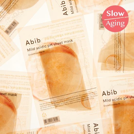 韓國 Abib Mild Acidic PH Sheet Mask Glutathiosome Fit 弱酸性🍊高純度穀胱甘肽美白抗氧淡斑面膜 一盒10片