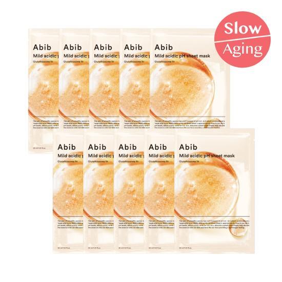 韓國 Abib Mild Acidic PH Sheet Mask Glutathiosome Fit 弱酸性🍊高純度穀胱甘肽美白抗氧淡斑面膜 一盒10片