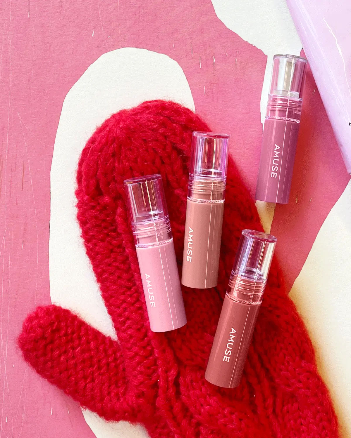 一套4支mini 小廢包唇釉🍯~韓國 AMUSE Mini Jel Fit Tint Set 12小時持久果凍迷你水光唇釉套裝