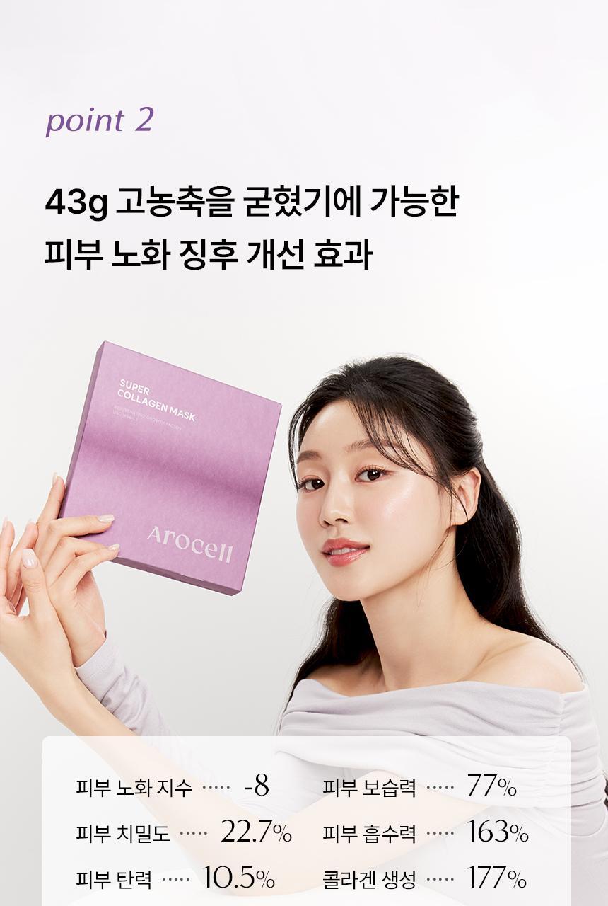 韓國大熱 AROCELL Super Collagen Mask 第3代超級膠原蛋白緊彈抗老凝膠果凍面膜4片裝 - 2種選擇