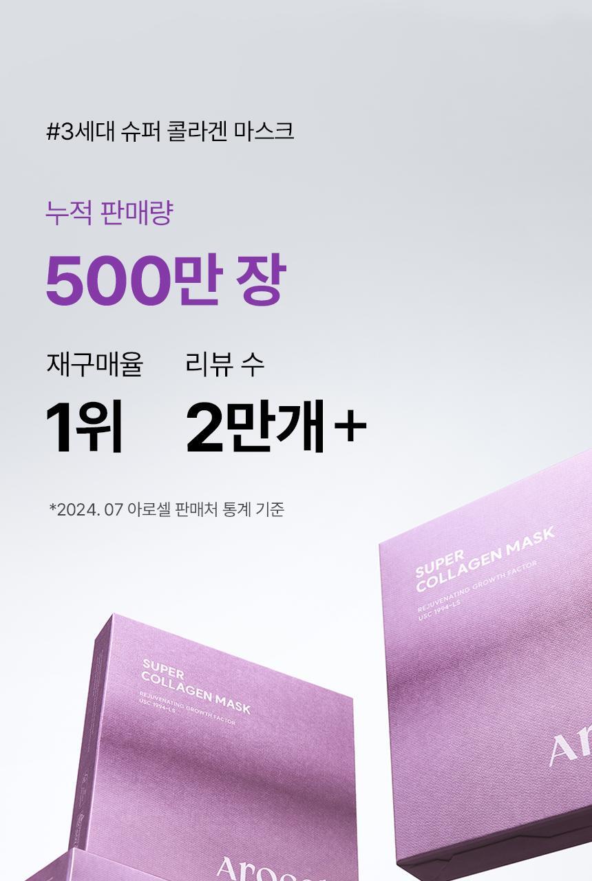 韓國大熱 AROCELL Super Collagen Mask 第3代超級膠原蛋白緊彈抗老凝膠果凍面膜4片裝 - 2種選擇