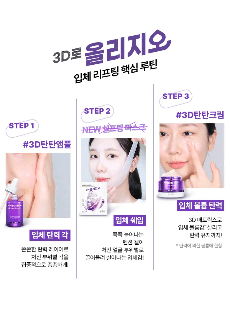 醫美級無痛緊緻提拉!韓國 BioHeal BOH X Oligio Probioderm 3D Lifting Full Face Tension Gel Mask 益生菌3D全面提拉抗老彈力凝膠面膜