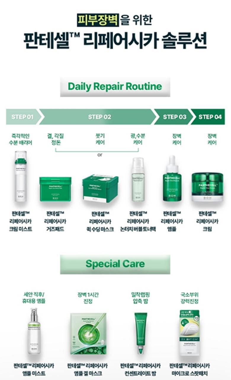 3分鐘急救舒緩~韓國 Bio Heal BOH Panthecell Repair Cica Quick Soothing Mask 30Days 泛醇鎮靜修復快速舒緩面膜 – 30片裝