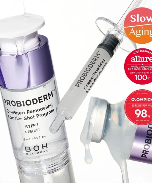 【毛孔．細紋．光澤3合1精華療程】Bio Heal Boh Probioderm Collagen Remodeling Booster Shot Program 益生菌膠原蛋白微針導入＋PDRN水光緊緻2步晚間精華 - 2件套裝