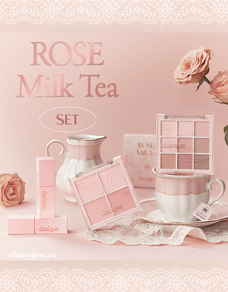 【至抵組合】韓國 Dasique 🌹 Rose Milk Tea 玫瑰奶茶系列☕ 組合優惠 (眼影盤+胭脂盤+唇釉)- 色號自選