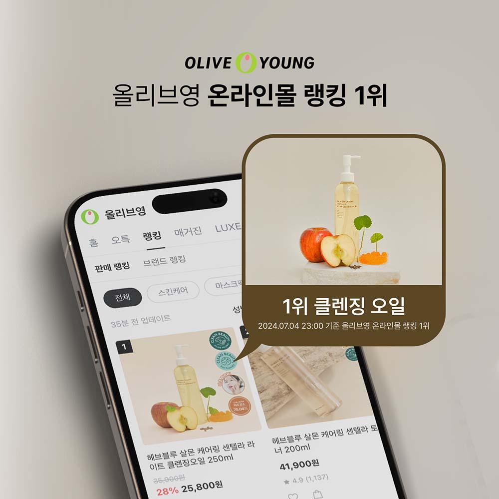 卸妝同時清黑頭～韓國 HEVEBLUE Salmon Caring Centella Llight Cleansing Oil 三文魚子PDRN積雪草輕盈清黑頭卸妝油 - 250ml