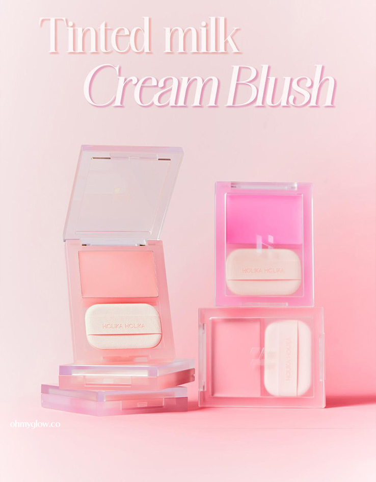 韓國 HOLIKA HOLIKA Tinted milk Cream Blush 奶油胭脂膏連粉撲 - 8色選擇