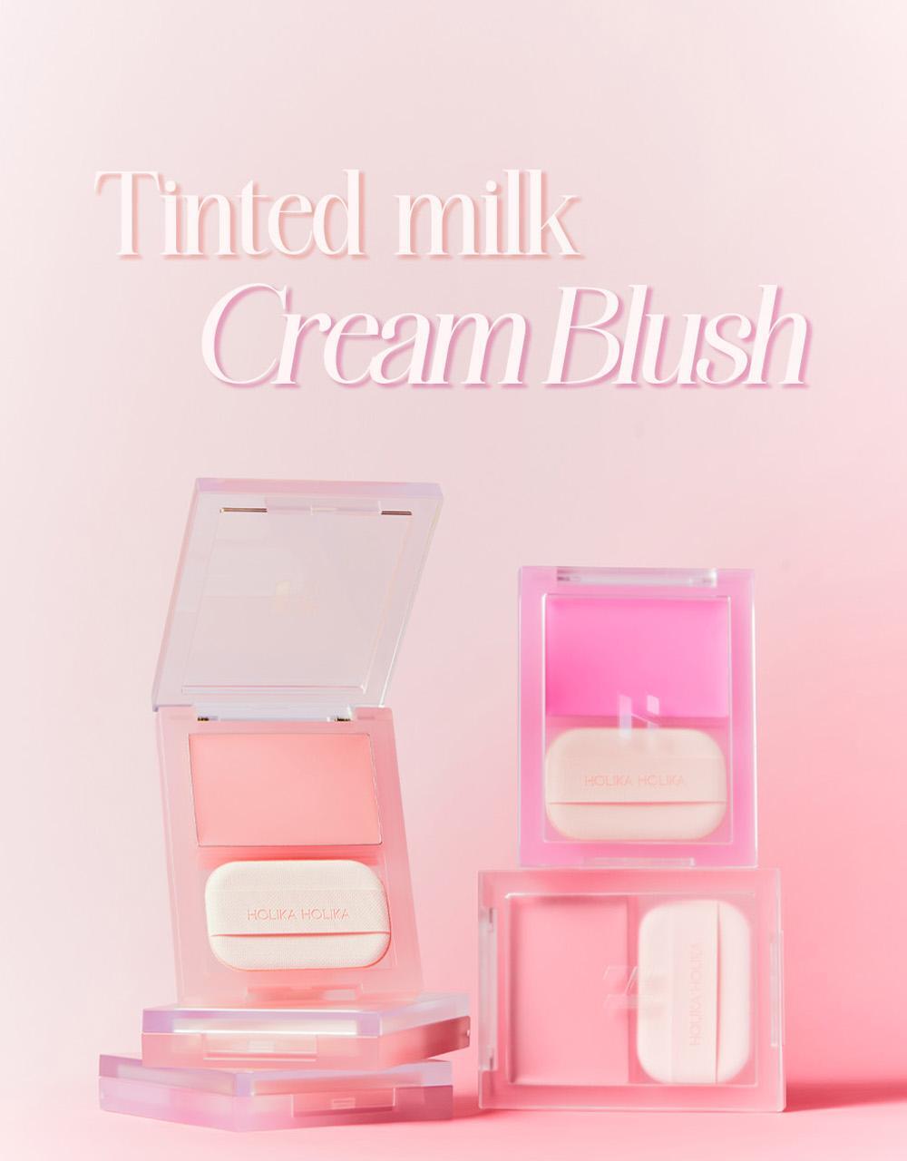 韓國 HOLIKA HOLIKA Tinted milk Cream Blush 奶油胭脂膏連粉撲 - 8色選擇