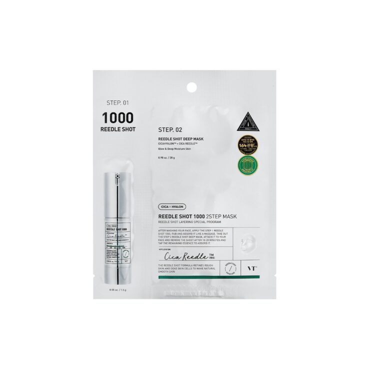 【微針精華+面膜】韓國毛孔精華 VT Reedle Shot 50 2 Step Mask 積雪草塗抹式微針1000精華導入2步面膜