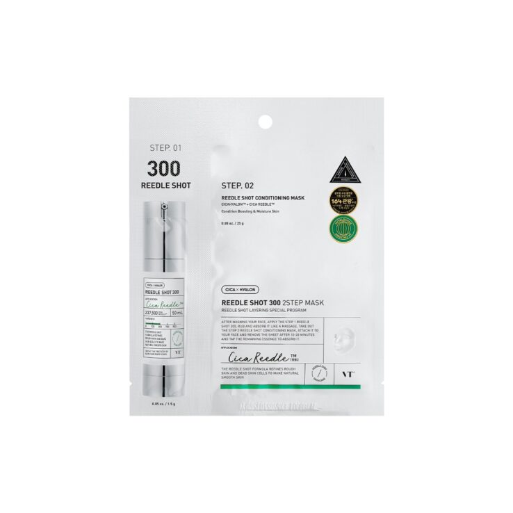 【微針精華+面膜】韓國毛孔精華 VT Reedle Shot 50 2 Step Mask 積雪草塗抹式微針300精華導入2步面膜
