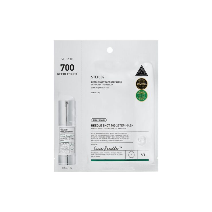 【微針精華+面膜】韓國毛孔精華 VT Reedle Shot 50 2 Step Mask 積雪草塗抹式微針700精華導入2步面膜