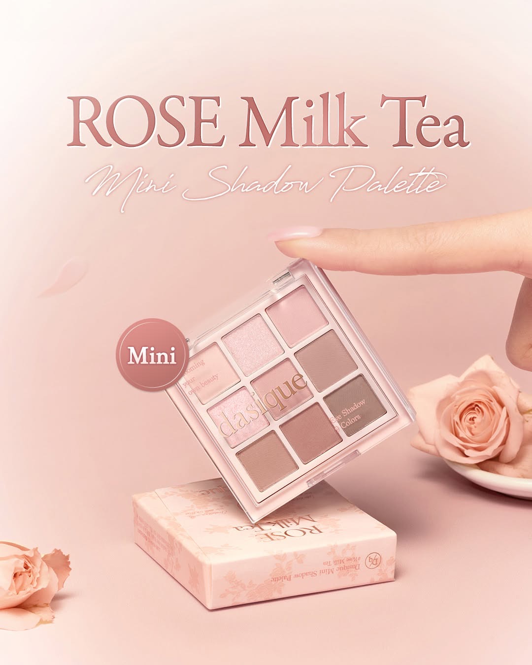 〖新出限量可愛mini版!〗🌹 Rose Milk Tea 玫瑰奶茶系列☕ 韓國 Dasique Shadow Palette 9色眼影盤(正裝/mini版) - #27 Rose Milk Tea