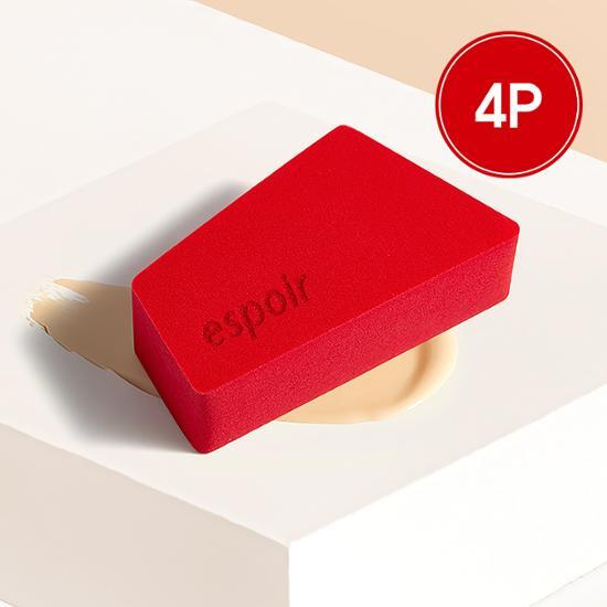 韓國 espoir Fitting Sponge Handy 貼薄粉底刮刀粉撲 4件裝