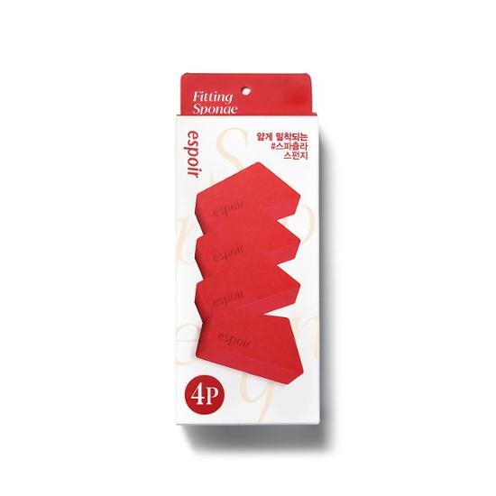 韓國 espoir Fitting Sponge Handy 貼薄粉底刮刀粉撲 4件裝