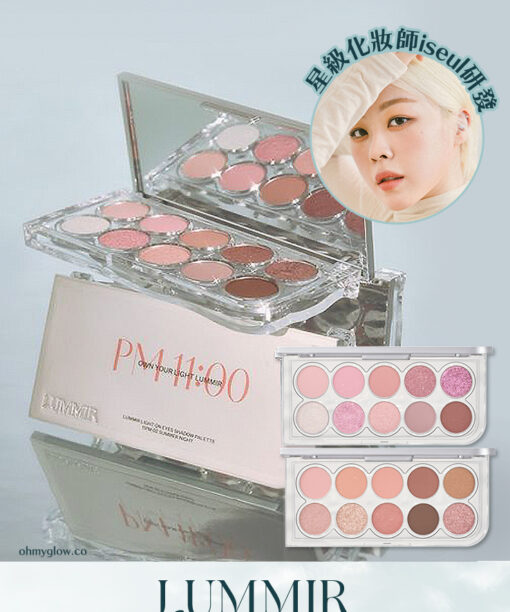 星級化妝師研發！LUMMIR Light On Eyes Shadow Palette 暖桃橘調10色水光眼影盤 - 7AM Spring Morning